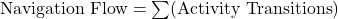 \text{Navigation Flow} = \sum (\text{Activity Transitions})
