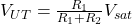 V_{UT} = \frac{R_1}{R_1 + R_2}V_{sat}
