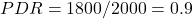 PDR = 1800 / 2000 = 0.9
