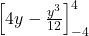  \left[ 4y - \frac{y^3}{12} \right]_{-4}^{4} 
