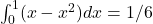  \int_{0}^{1} (x - x^2) dx = 1/6 