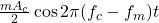  \frac{m A_c}{2} \cos 2 \pi (f_c - f_m) t 