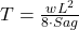  T = \frac{wL^2}{8 \cdot Sag} 