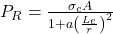 P_R = \frac{\sigma_c A}{1 + a\left(\frac{L_e}{r}\right)^2}