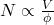  N \propto \frac{V}{\phi} 