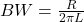 BW = \frac{R}{2\pi L}