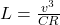  L = \frac{v^3}{CR} 