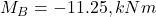  M_B = -11.25 , kNm 