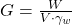  G = \frac{W}{V \cdot \gamma_w} 