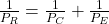 \frac{1}{P_R} = \frac{1}{P_C} + \frac{1}{P_E}