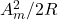  A_m^2 / 2 R 