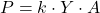 P = k \cdot Y \cdot A