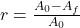 r = \frac{A_0 - A_f}{A_0}