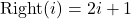  \text{Right}(i) = 2i + 1 