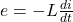  e = -L \frac{di}{dt} 