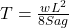  T = \frac{wL^2}{8Sag} 