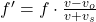  f' = f \cdot \frac{v - v_o}{v + v_s} 