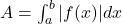  A = \int_a^b |f(x)| dx 