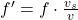  f' = f \cdot \frac{v_s}{v} 