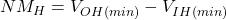  NM_H = V_{OH(min)} - V_{IH(min)} 