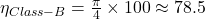  \eta_{Class-B} = \frac{\pi}{4} \times 100 \approx 78.5% 