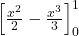  \left[ \frac{x^2}{2} - \frac{x^3}{3} \right]_{0}^{1} 