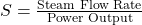  S = \frac{\text{Steam Flow Rate}}{\text{Power Output}} 