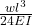  \frac{w l^3}{24 E I} 